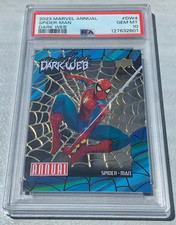 2023-24 Upper Deck Marvel Annual Dark Web #DW4 💎 SPIDER-MAN 💎 PSA 10 💎 POP 3 picture