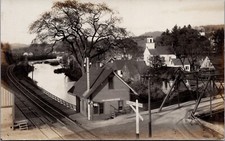 RPPC c1911 St. Johnsbury Center , Vermont Rail Road Crossing Postcard picture