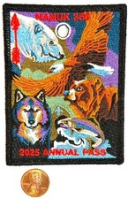 BOY SCOUT BSA OA NANUK LODGE 355 GREAT ALASKA COUNCIL 2025 ANNUAL PASS PATCH picture