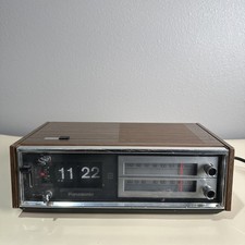 Vintage Panasonic RC-6530 Flip Clock Alarm Radio AM/FM Woodgrain Works  picture