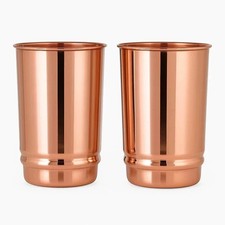 Pure Copper Drinking Cups - Ayurvedic Health Tumblers – 2 pcs. set picture