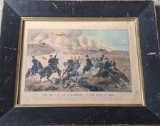 Original Civil War Currier Battle Of Pittsburgh Tenn 1862 picture