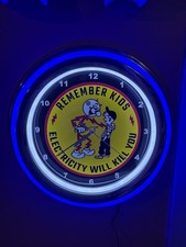 Reddy Kilowatt Kills Electrician Electric Company Neon Style LED Clock Sign picture