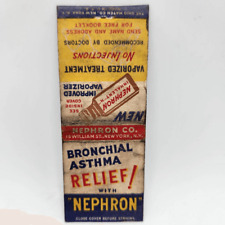 Vintage Bobtail Matchcover Nephron Bronchial Asthma Relief picture