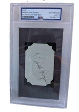 President Ronald Reagan Signed Cut  PSA DNA Certified  Authentic Autograph  picture