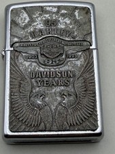 Harley Davidson Limited 95 Years Emblem Double Side Chrome Zippo Lighter picture