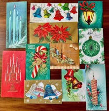 Lot of 11 Vintage MCM Holiday/Christmas Cards 1940s/1950s/1960s USED picture