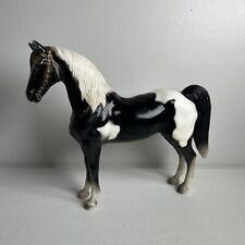 Vintage 1950s Breyer Horse Black & White Western Pinto w/ Saddle, NO Reins picture