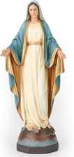 Portable Hand Sculpted Our Lady of Grace Statue - 7 Inches of Faith and Beauty picture
