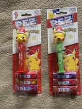 2024 & 2025 PEZ Pikachu with Santa Hat 2024 Red & 2025 Green picture