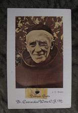 ANTIQUE DUTCH BR. EVERARDUS WITTE HABIT CLOTH DEVOTIONAL RELIC CARD (2) picture