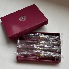 Vintage Arthur Court Grapes Set Of 4 Stainless Steel Cheese Spreaders Knives picture