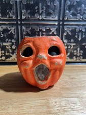 Vintage Halloween Paper Mache Jack O Lantern Pulp Pumpkin 1950s picture
