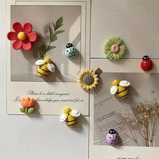 10pcs Mini Fridge Magnets Flower Bee Shaped Cute Decorative Refrigerator Magnets picture