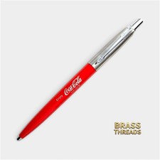 Vintage Parker Jotter RED Coca-Cola Brass Threads picture