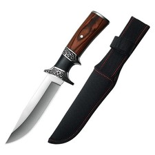 10.8 Inch Vintage Outdoor Knife 5Cr13 Steel Wood Handle Nylon Sheath picture