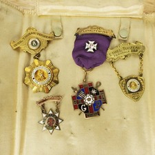 Antique Fraternal Medal Lot Maccabees Past Commander Masonic 1920s Lot of 4 picture