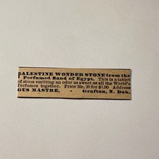 Palestine Wonder Stone Gus Mastre Grafton ND 1906 Minneapolis Ad 5AL1-S14 picture