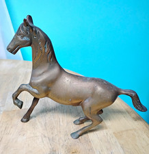 VTG Brass Horse Galloping Run Stop Leg Up Unique Statue Decor picture