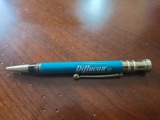 Diflucan Metal Pen Medical Drug Rep Pharma Promo - Teal Vintage Pen Writes picture