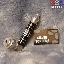 Small Black Luxury Metal Smoking Pipe Tobacco Herb Silver Portable Pocket Size picture