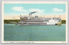 SS President Steamboat Mississippi River Keokuk IA Iowa Postcard picture