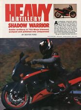 1989 Kawasaki Ninja: Shadow Warrior - 5-Page Vintage Motorcycle Article picture