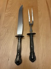 Vintage carving set, ornate scroll pattern, 2 pieces picture