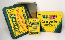 Vintage 1991 Crayola Collector's Colors Tin 8 Retired Crayons Limited Edition picture