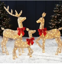 3-Piece Lighted Christmas Reindeer Family Set. picture
