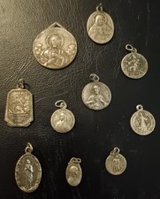 Antique French religious medals/pendants Lot of 10. picture