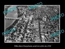 Wilkes Barre Pennsylvania Aerial View City c1930 Large Historic Old Photo picture