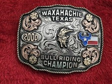 RODEO☆X~TREME☆2000☆Bull Riding CHAMPION TROPHY BUCKLE☆Waxahachie Texas☆Rare☆W31 picture