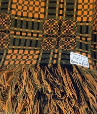 Vintage Dyffryn Welsh Tapestry Blanket 92x70 Cymru am Byth Wales Fringed picture