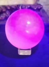700GRAM Pink Mangano Calcite Sphere UV Reactive Glow Fluorescent Natural Stone picture