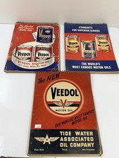 3 Vintage 1950 1954 1956 Veedol Lubrication Guide Books Saftey Check picture