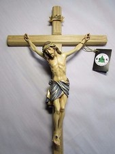 Large Wall Cross, Crucifix - Beautifully Hand Painted & Hand Carved - All Wood picture