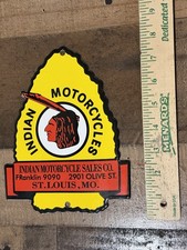 Vintage Style Motorcycles St. Louis Enamel Advertising Porcelain Sign picture