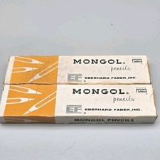 VTG Eberhard Faber Quality Pencils MONGOL No 2 Box of 12 Wood 483-F 2  2 Boxes  picture