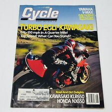 1988 Cycle Motorcycle Magazine Kawasaki Turbo EGLI KLR650 Honda NX650 VMX12 VMAX picture