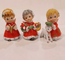 Vintage Eve Rockwell For George Good Christmas Ceramic Angel Girls 3.5