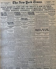 Vintage Treaty Signed WW1 ends NEW YORK TIMES News Article Estate Sale Find picture