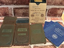 Vintage 1930-1970s Leather Bound Savings Books & Paper passbooks, Bay City MI picture