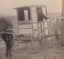 Postcard RPPC Rural Delivery Horse Drawn U.S. Mail Wagon c. 1910 RARE Postman picture