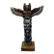 Vintage Authentic Alaska Craft Souvenir Totem Pole Ketchikan Resin 7.75” picture