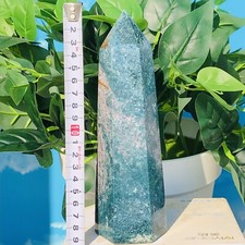 779g Natural Ocean Jasper Obelisk Quartz Crystal Wand Point Reiki Healing Tower picture