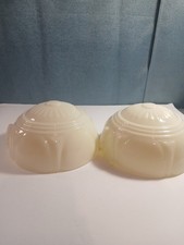Antique 1920s/1930s Glass Art Deco Celing Light Chandler Slip Shades Lot 2 picture