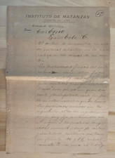 RARE Letter 1900 Chess Legend Jose Raul Capablanca SCHOOL MATANZAS SIGNED ESSAY picture