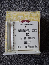 Vintage Morco Metal Steel Rain Gauge Recorder Promo Weinzapfel's St. Phillips picture