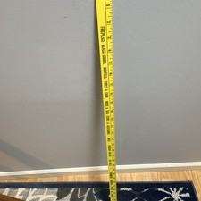 Vintage Original Yellow Wooden Advertising Yardstick Ruler Fireplace Glass Doors picture